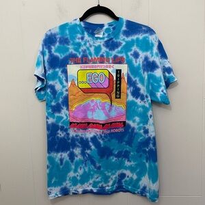Flaming Lips Band T Shirt Tie Dye Blue Teal Tripping Ego Yoshimi Battles Size M